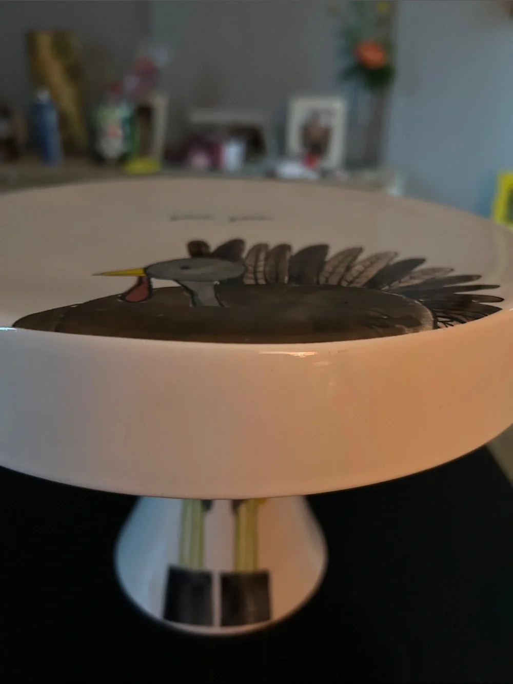 Gobble Gobble Turkey Ceramic Serving Cake Stand -Turkey on Top,Legs on Stand